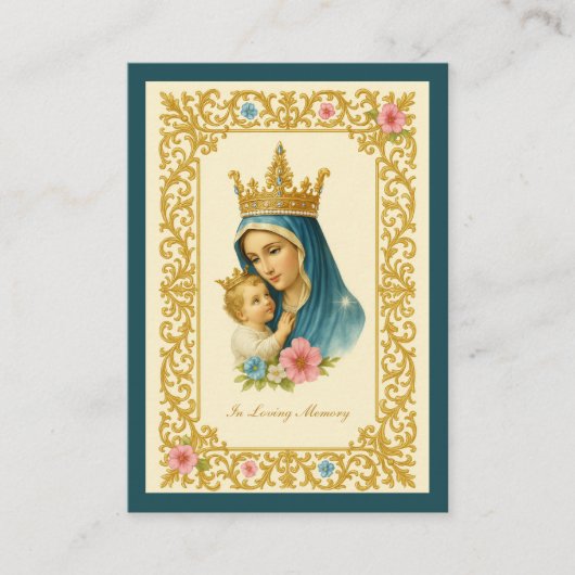 Mary Jesus katholische Beerdigung Gedenkkarte - Visitenkarte (Vorderseite)