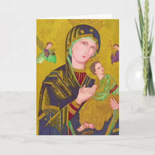Mary, Jesus und Engel, eine Vintage Kunstkarte Feiertagskarte