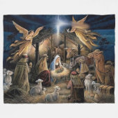 MARY, JESUS und JOSEPH im MANGER Fleecedecke (Vorderseite (Horizontal))