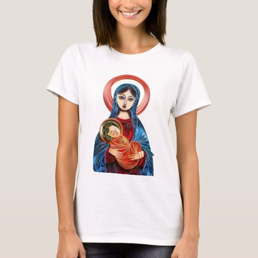 Mary & Jesus: Wrapped in Grace and Glory T-Shirt (Vorderseite)