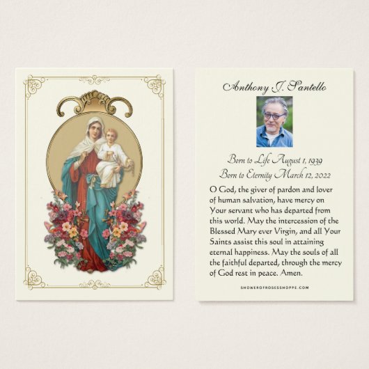 Mary JesusBeerdigung Gedenkstätte Gebet Heilige Ka (Vorne & Hinten)