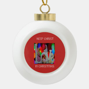 Mary Joseph Baby Jesus Liebe Farbkreise Keramik Kugel-Ornament