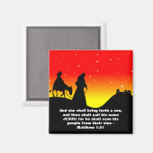 Mary & Joseph, Bible Scripture Verse Magnet (Vorderseite/Rückseite)