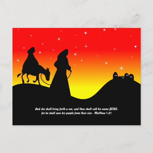 Mary & Joseph, Bible Scripture Verse Postkarte (Vorderseite)