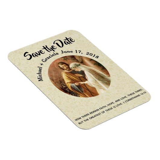 Mary Joseph Katholic SAVE THE DATE Wedding Magnet (Rechte Seite)