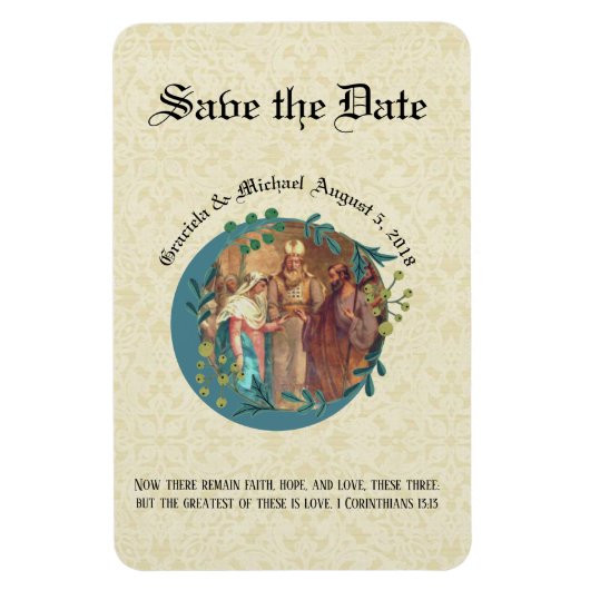 Mary Joseph Katholic SAVE THE DATE Wedding Magnet (Vertikal)