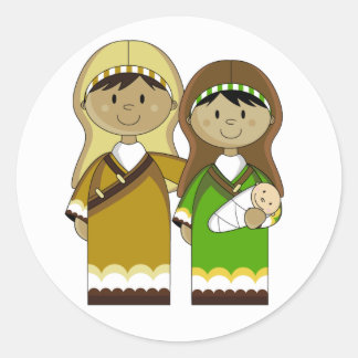 Mary & Joseph mit dem Baby Jesus Sticker