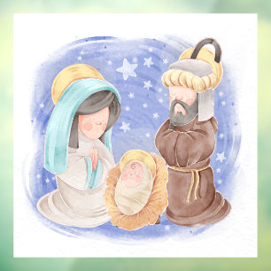 Mary, Joseph und Baby Jesus Fensteraufkleber