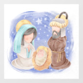 Mary, Joseph und Baby Jesus Fensteraufkleber (Blatt)