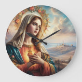 Mary Jungfrau Jesus Große Wanduhr (Vorderseite)
