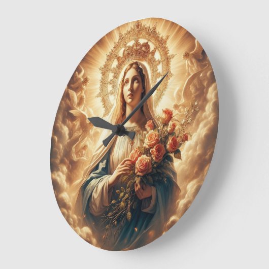 Mary Jungfrau Jesus Große Wanduhr (Winkel)