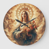 Mary Jungfrau Jesus Große Wanduhr (Vorderseite)