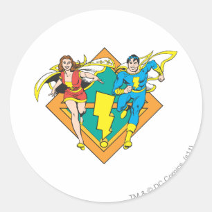 Mary & Junior Run Runder Aufkleber