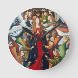 Mary, Königin des Himmels, C. 1485 - 1500 Runde Wanduhr
