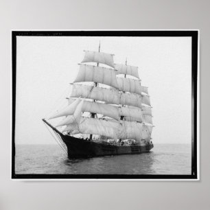 Mary L. Cushing Segelschiff 1899 Vintag Poster