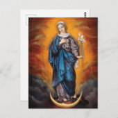 Mary, Madonna Lily, Crescent Moon Postkarte (Vorne/Hinten)