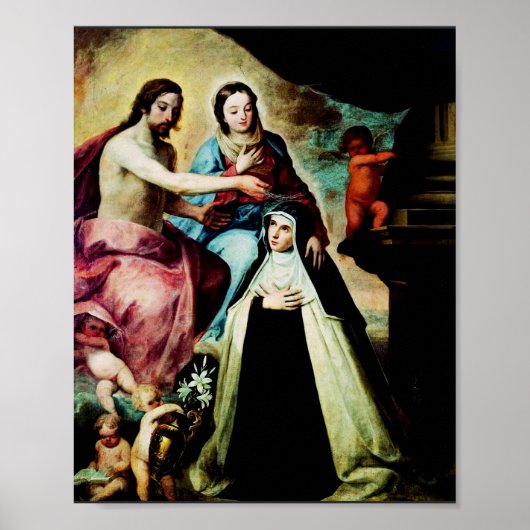 Mary Magdalene de Pazzi von Pedro de Moya Poster (Vorne)