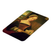 Mary Magdalene Reading (Öl auf Tafel) Magnet (Linke Seite)