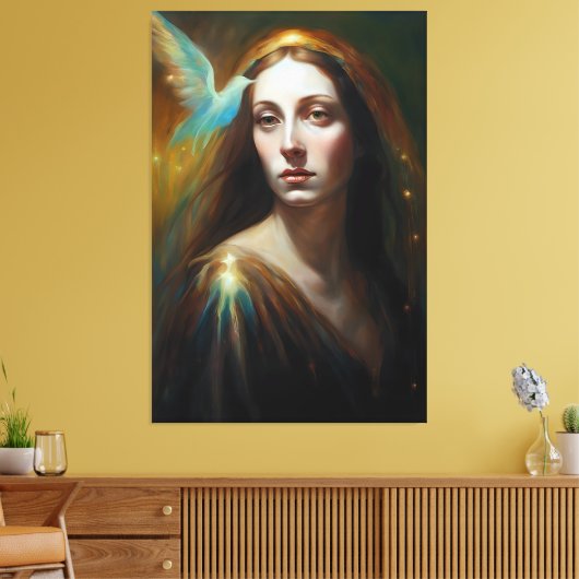 Mary Magdalene und ein Vogel wunderschön Leinwanddruck (Insitu (Wohnzimmer))