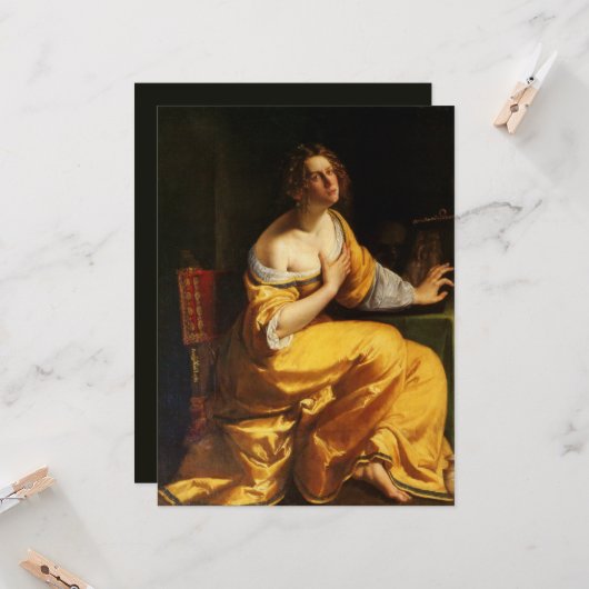 Mary Magdalene (von Artemisia Gentileschi) Karte (Vorderseite/Rückseite Beispiel)