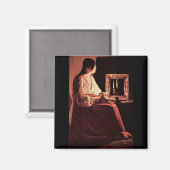 Mary Magdalene von Georges de La Tour Magnet (Vorderseite/Rückseite)