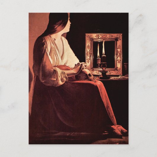 Mary Magdalene von Georges de La Tour Postkarte (Vorderseite)