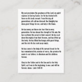 Mary Magnificat Prayer Card Visitenkarte (Rückseite)