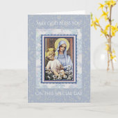 MARY MAPPY'S DAY JUNGFRAU MARY RELIGIOUS CARD KARTE (Gelbe Blume)