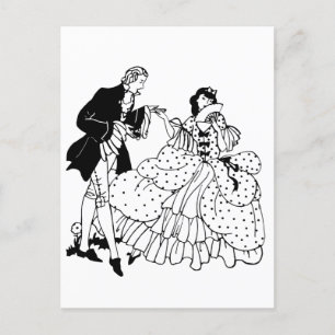 Mary Me Viktorianisch Couple Silhouette Art Postkarte