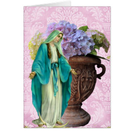 Mary mit Blume auf rosa Hintergrund-Jeden Anlässen