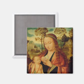 Mary mit dem Christ Child, Anfang des 16. Jahrhund Magnet (Vorderseite/Rückseite)