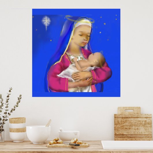 Mary mit Jesus Poster (Küche)