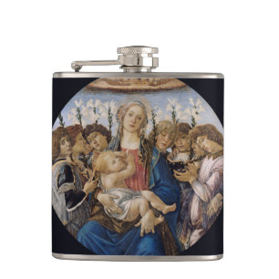 Mary mit Kind und Gesang-Engel durch Botticelli Flachmann