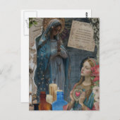 Mary Mixed Media Collage Postkarte (Vorne/Hinten)