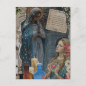 Mary Mixed Media Collage Postkarte (Vorderseite)