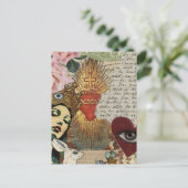 Mary Mixed Media Collage Postkarte (Stehend Vorderseite)