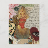 Mary Mixed Media Collage Postkarte (Vorderseite)