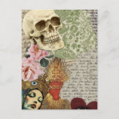 Mary Mixed Media Collage Postkarte (Vorderseite)