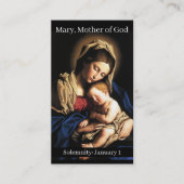 Mary, Mother God Prayer Card Telefonnummerkarte (Vorderseite)
