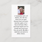 Mary Mother of God Prayer Card Telefonnummerkarte (Rückseite)