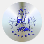 Mary - Mutter Gottes Runder Aufkleber (Vorderseite)