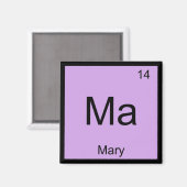 Mary Name Chemistry Element Periodic Table Magnet (Vorderseite/Rückseite)