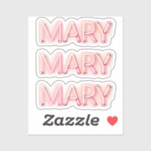 Mary Name in Glows Neon Lights x3 Aufkleber (Blatt)