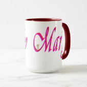 Mary, Name, Logo, Maroon Combo Kaffee Tasse (VorderseiteRechts)