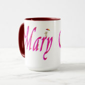 Mary, Name, Logo, Maroon Combo Kaffee Tasse (Vorderseite Links)