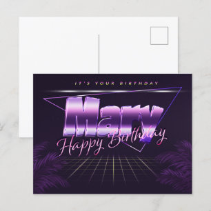 Mary Name Vorname lila Postkarte Geburtstag