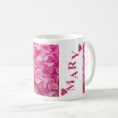 "Mary" Niedliche rosa Frühlingsherzen Kaffeetasse (VorderseiteRechts)