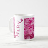 "Mary" Niedliche rosa Frühlingsherzen Kaffeetasse (Vorderseite Links)