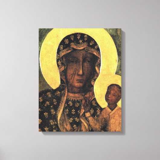 Mary of Czestochowa Polen Icon von unserer Lady Ju Leinwanddruck (Vorderseite)