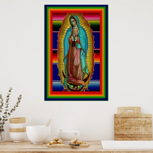 Mary of Guadalupe Zarape Poster, Jungfrau der Frau Poster (Küche)